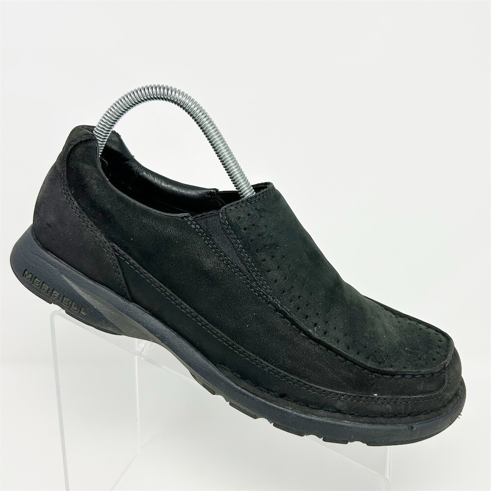Merrell Loafers Mens Black Slip On Moc Toe Cushioned Comfort Shoes Size 9